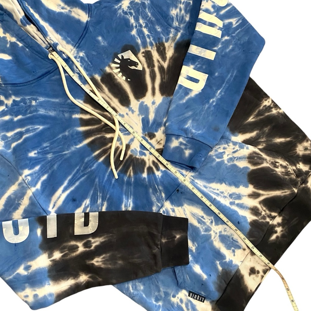 Team Liquid Heritage Spiral Tie Dye Pullover Hoodie Men's Blue Black Medium - Picture 13 of 13